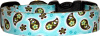 Little Aqua & Brown Paisley Handmade Dog Collar